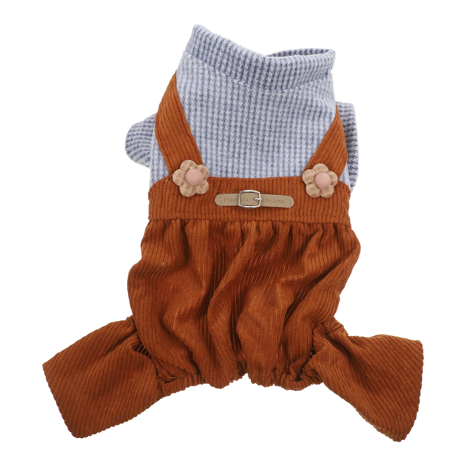 

Pet Overalls Wear Striped Coat Small Dog Sweater Outfit Coffee Warm Pet Clothes Fashion Creative Design Reduces Hair Fall