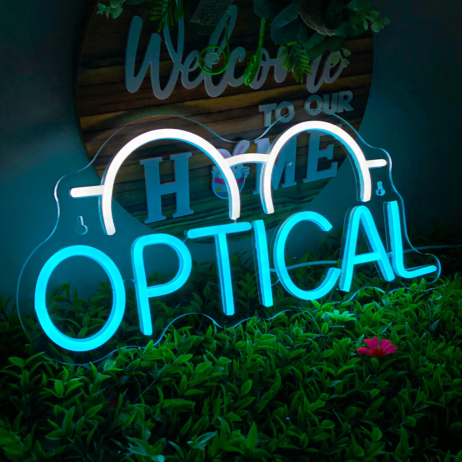 Imagem -03 - Usb Powered Optical Glasses Neon Light Perfeito para Quarto Sala de Estar Bar Wall Art Natal Wedding Decor Holiday Gift