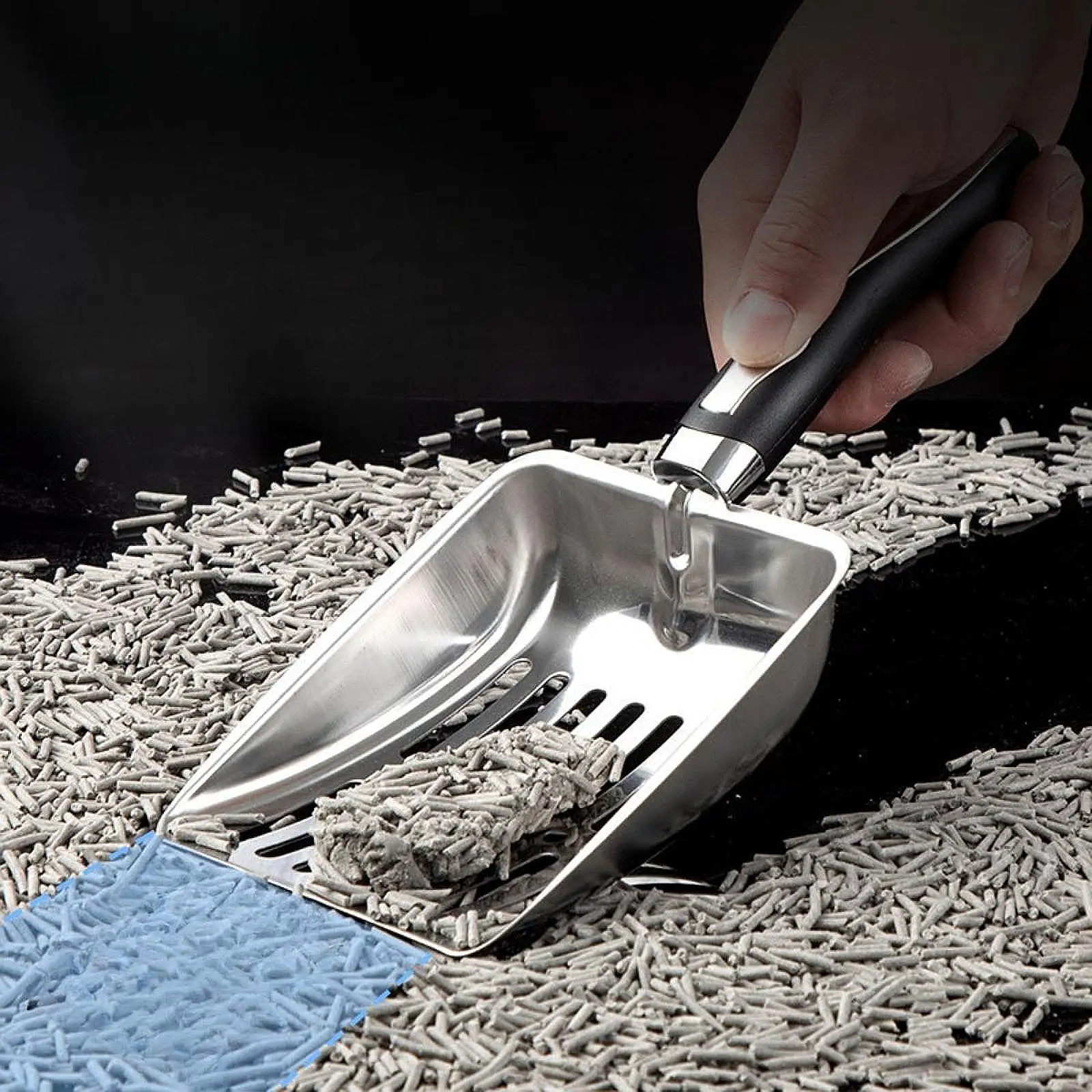 القط القمامة مغرفة المحمولة أداة تنظيف الجوف خارج ملعقة غربلة عميقة هريرة النفايات رافع لجرو كيتي الأرانب القطط الأرنب #4