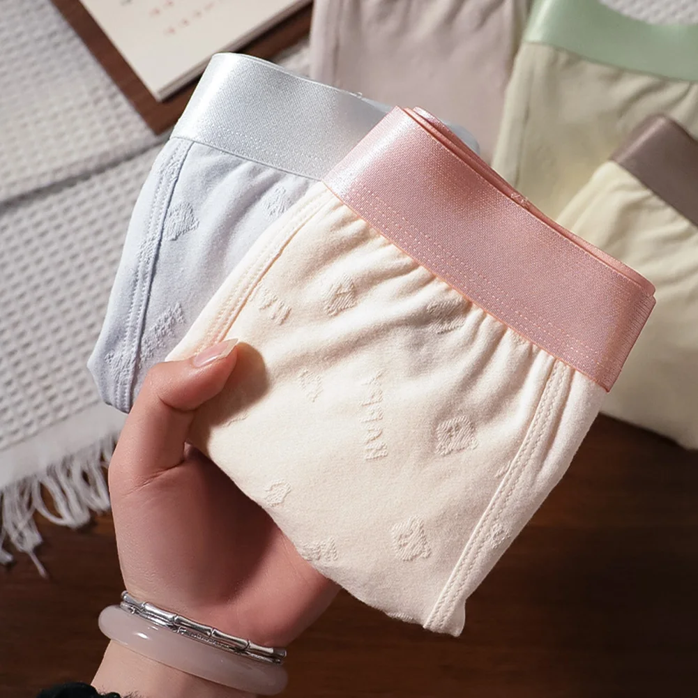 Men Cotton Soft Calcinha Jacquard Boxer Short Couple Life Underwear Extreme Men's PantiesSimple Sleepwear Trunk Men's Underpants