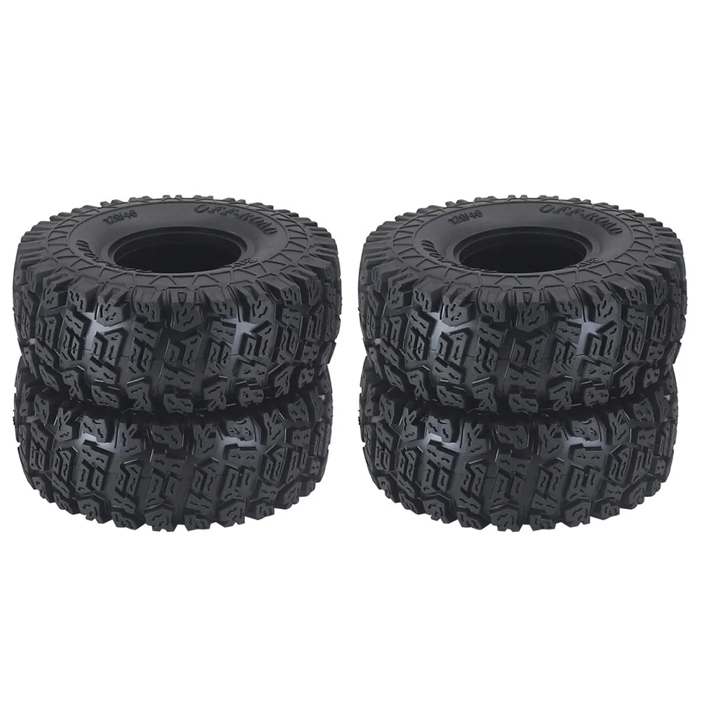 

4Pcs 1.9 inch 120*46mm Beadlock Rubber Wheel Tires for Axial SCX10 II TRX-4 1/10 RC Crawler Car Model Upgrade Parts