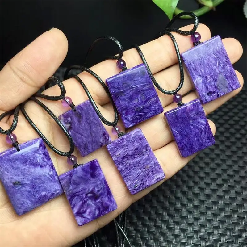 Natural Charoite Pendant Crystals For Women Jewelry Healing Fengshui Home Decoration Accessories 1pcs