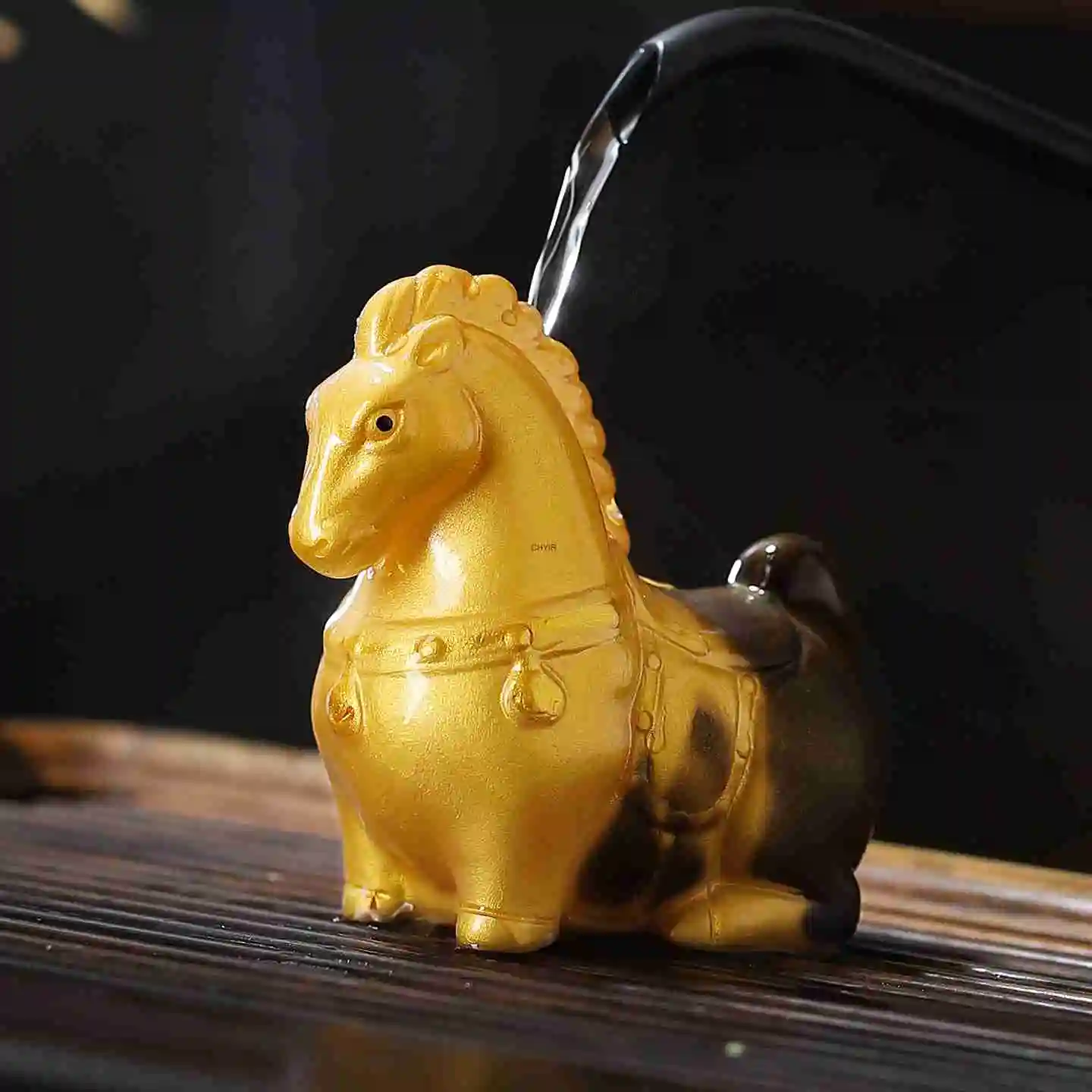 Water-Activated Color-Changing Tang Style Happy Horse Resin Tea Pet Ornament Kung Fu Tea Set Accessories Tea Table Tea