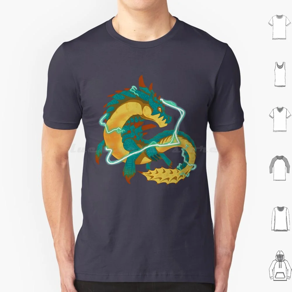 Lagiacrus T Shirt Big Size 100% Cotton Monsterhunter Chibi Cute Dragon Videogames Gamer Lagiacrus Lagi Mosterhunterworld Comic