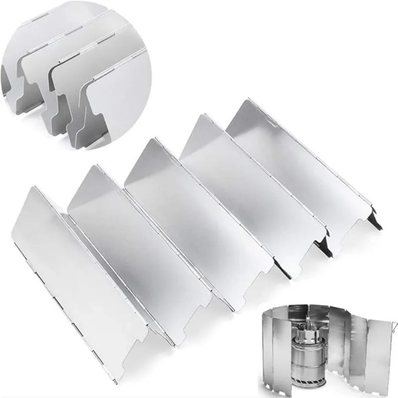 Ultra-Lightweight Aluminum Alloy Wind Shields for Camping Stoves Foldable with Inserts Ideal for Outdoor Cooking and Picnics