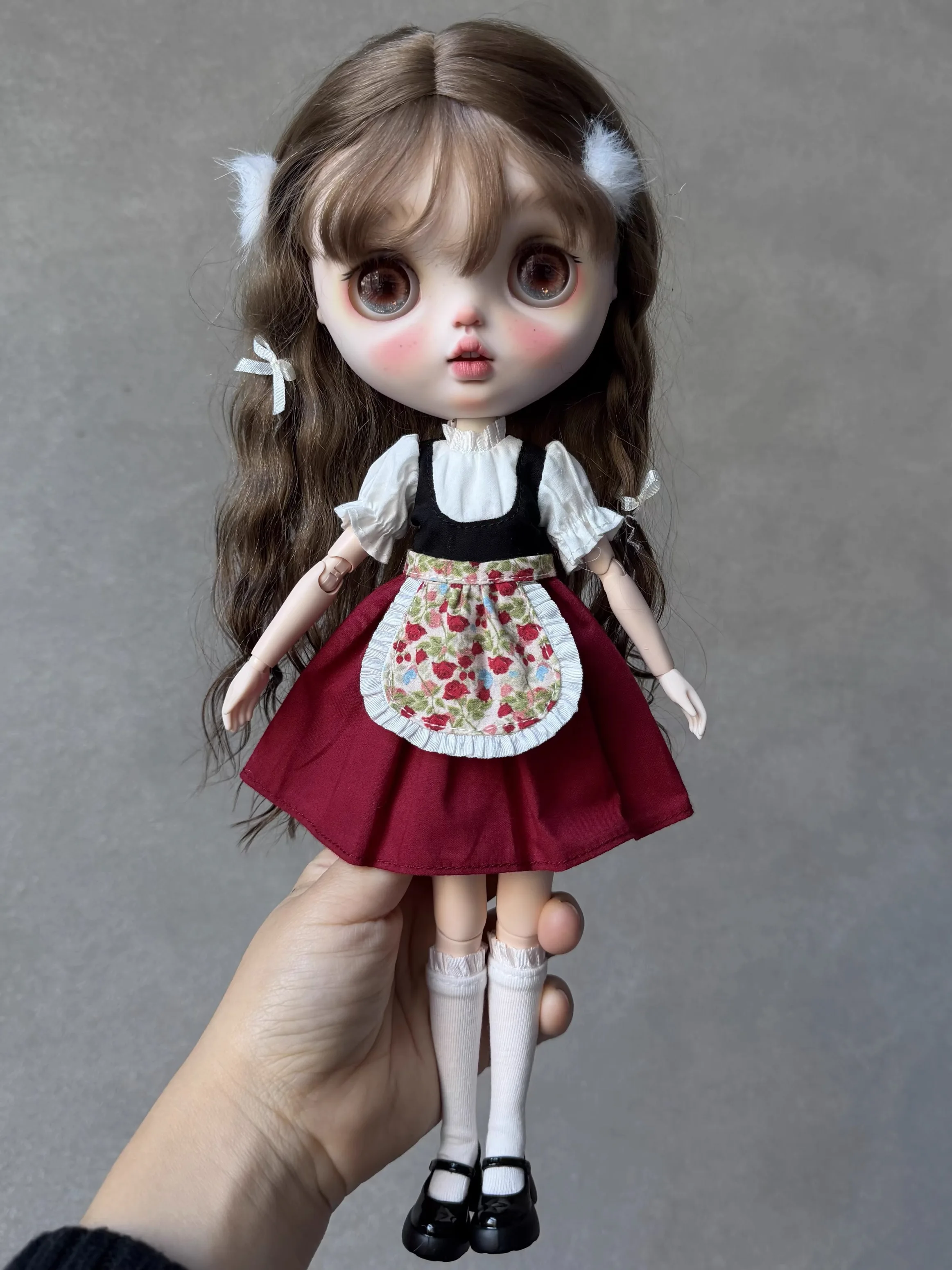 

ICY DBS Blyth Doll Clothe Accessories Little Fresh Floral Apron Lolita Dress For 19 Joints OB24 Azone Blyth Doll DIY Dress Up
