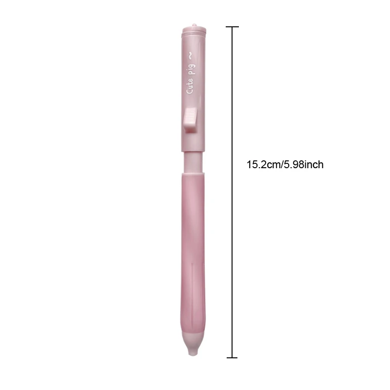 2er-Set niedliche Gelschreiber im Katzen-Design für Schüler, 0,5 mm schwarzer Stift, Gelschreiber im Schweinchen-Design, kreativer Tier-Schreibstift, Bürobedarf – Detail 2