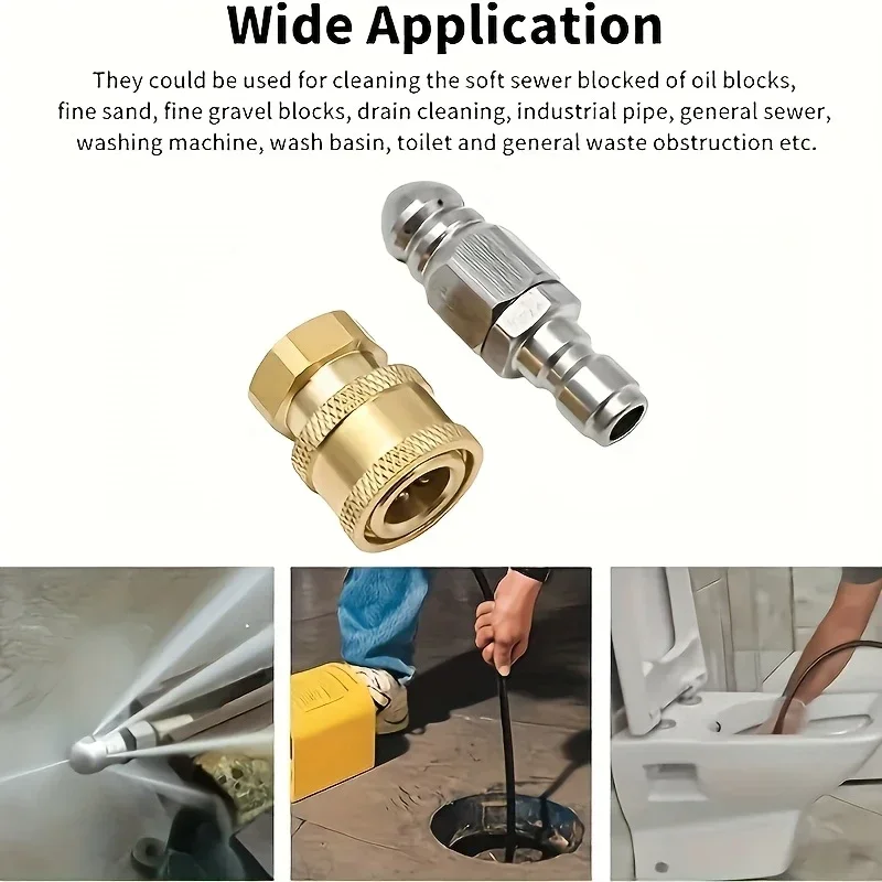 5000 PSI hogedrukrioolmondstuk - 1/4 '' Quick Connect multi-poort spray hogedruk jettool