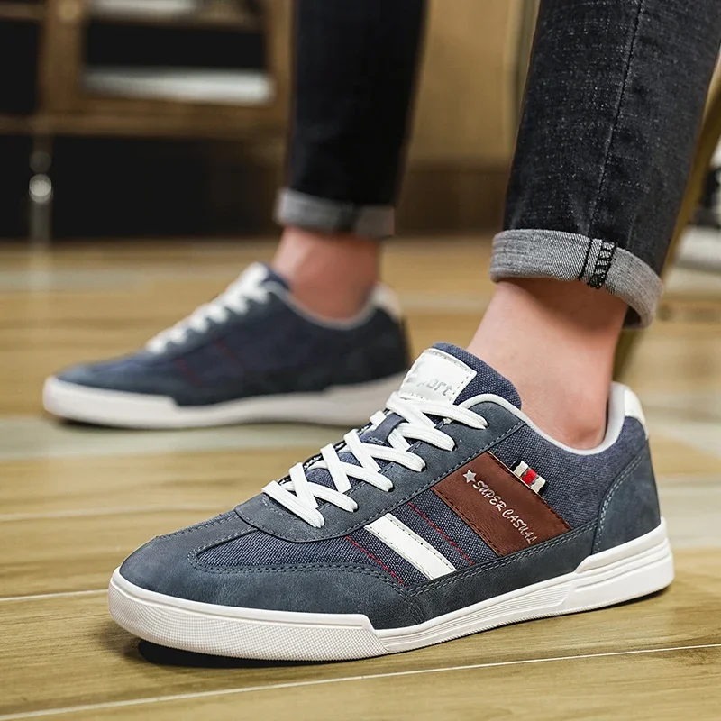 ELUVA Herren Canvas-Schuhe Hochwertige Atmungsaktive Schnürschuhe Große Größen bis 48 Komfortable Weiche Sohle Rutschfeste Casual Skateboard-Schuhe für Männer – Detail 13
