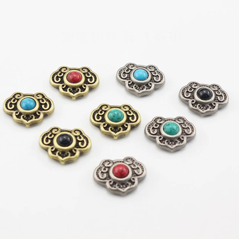 5Pcs 15*20mm Vintage Decoration Purse Leather Craft Accessories Conchos DIY Decorative leather Screw Back Wallet Buckle