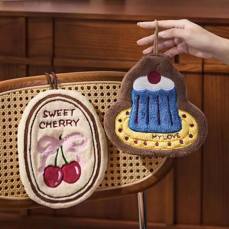 Kitchen Hand Towel Bathroom Absorbent Hand Towel Wall Hanging Cloth Thickened Handkerchief For Kitchen Hand Towel Cleaning Cloth