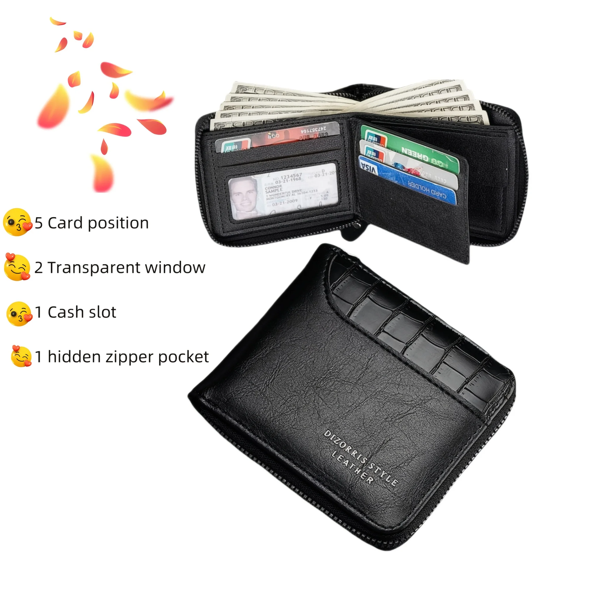 Fashionable Multi-Functional Men's Wallet New Model with Zipper Design Multiple Card Slots for Organization Ideal Gift for Special Occasions
