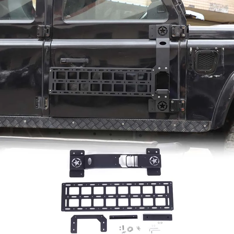 الكربون الصلب باب السيارة للطي المفصلي خطوة القدم دواسة حامل سقفي السيارة خطوة لاند روفر المدافع 90 110 130 الملحقات الخارجية #2
