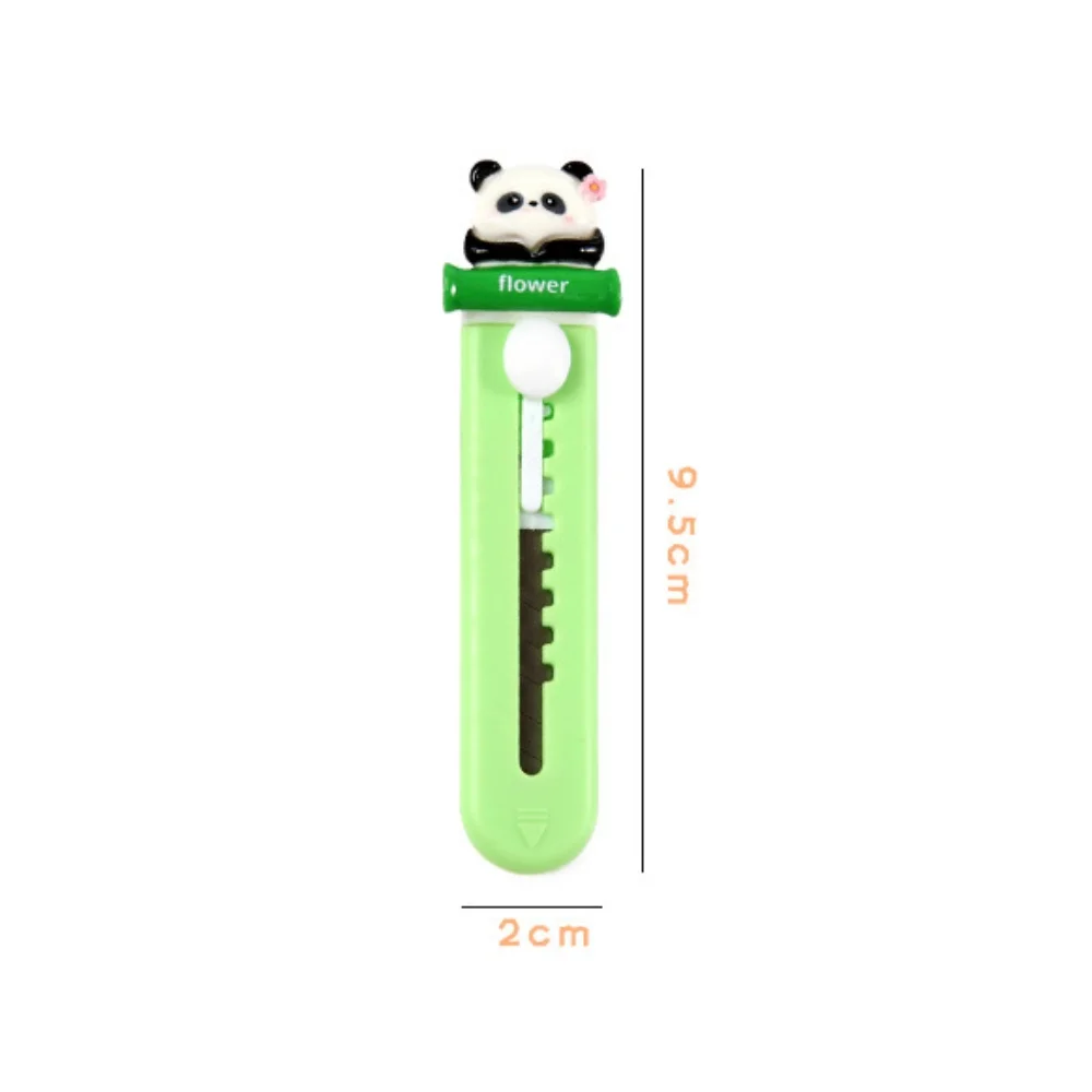 Cute Cartoon Panda Art Utility Knife Portable Kawaii Mini Pocket Art Utility Knife Express Box Knife Paper Cutter Stationery