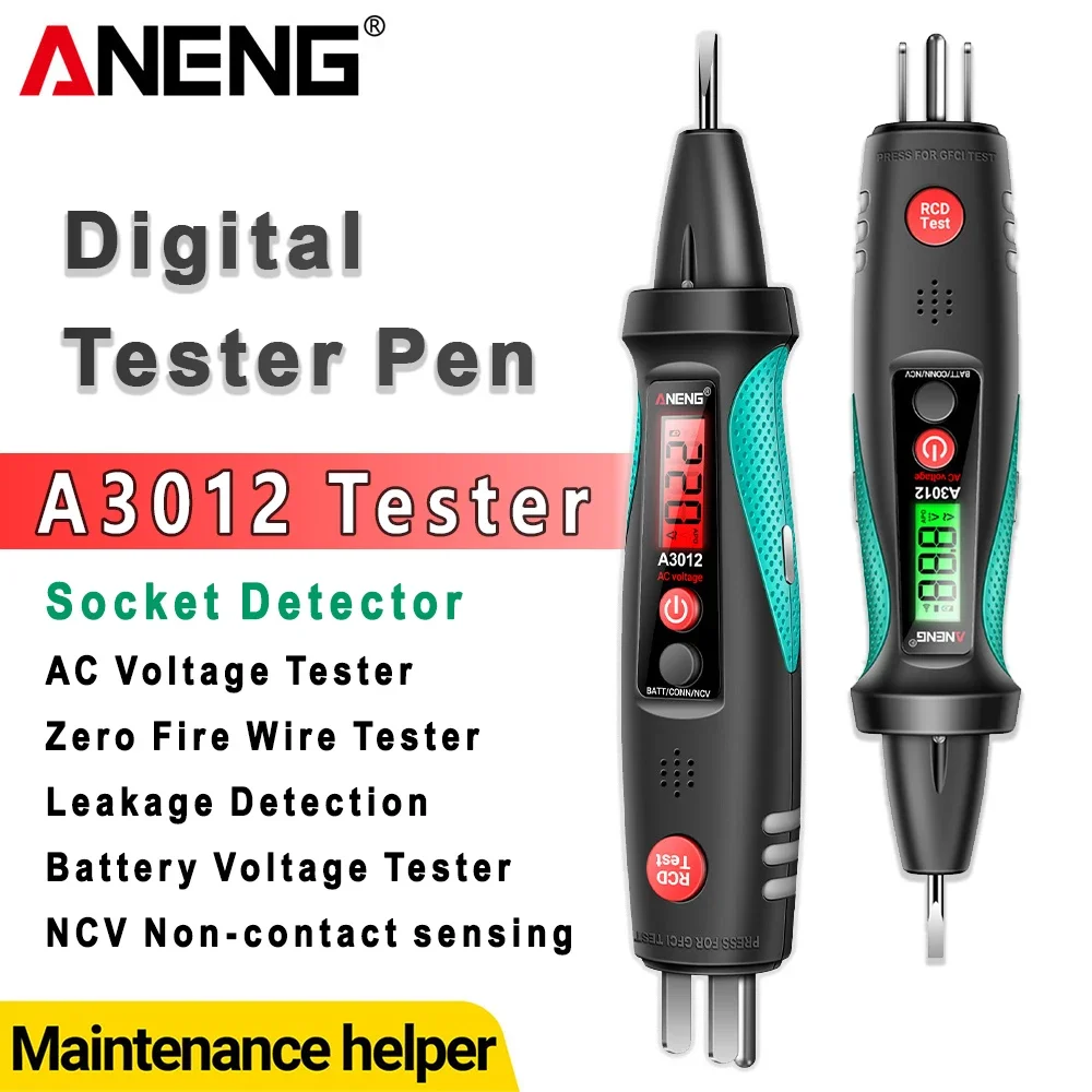 

ANENG A3012 Multifunctional Socket Circuit Analyzer AC/DC Voltage Tester Intelligent Power Polarity Detector Leakage Test Tools