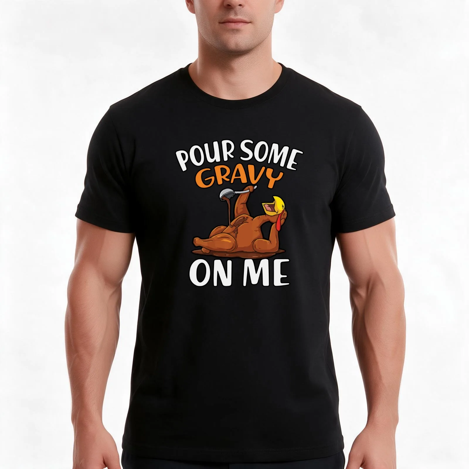 Pour Some Gravy on Me T-Shirt, Summer Casual Cotton Tee, Oversized Streetwear Tops, Vintage Graphic Print, Unisex Men Women
