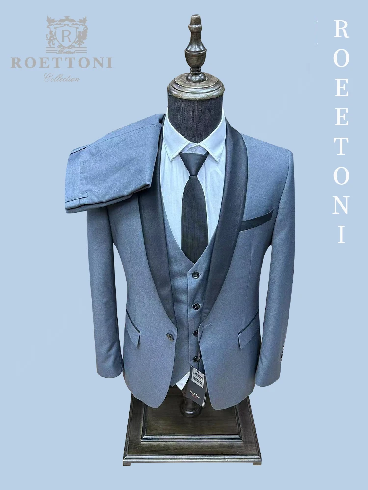 

2024 New Arrival Slim Fit Wedding Groom Men Suit Tuxedo Graducation Yough Dress Three Pieces Set Stage Emcee Blazer Good Fabric