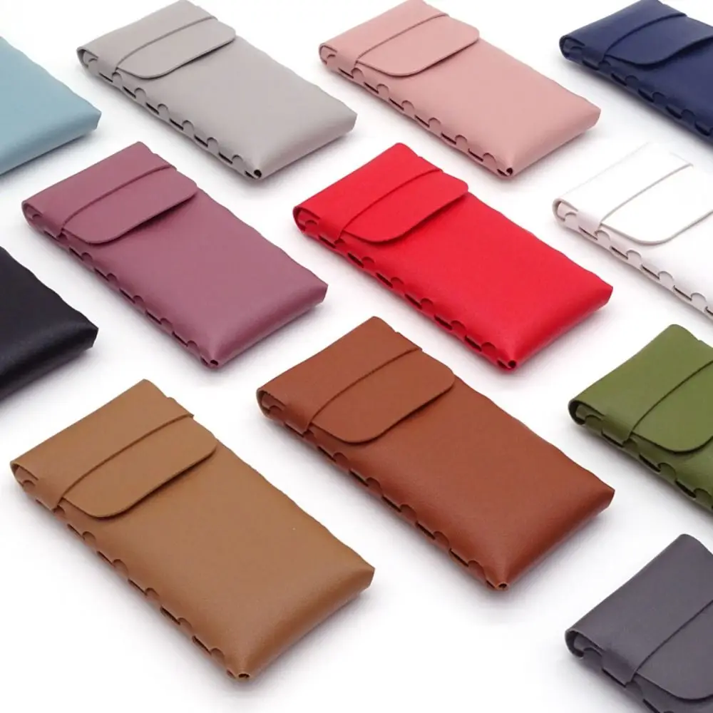 Borsa per occhiali da sole in pelle tinta unita Custodia per occhiali leggera impermeabile Custodia per telefono in stile coreano Porta occhiali Donna/Maschio