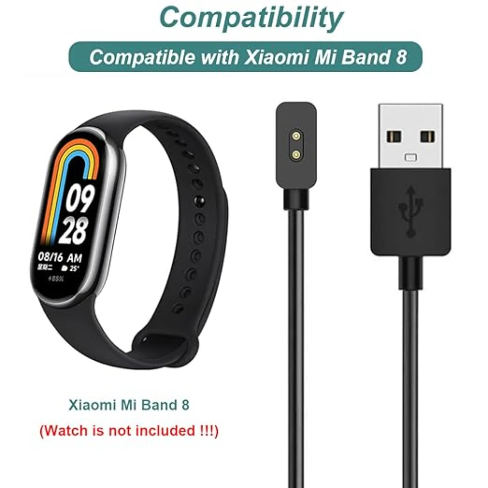 2 Pack for Xiaomi Mi Band 8/ Band 9 USB smartwatch charger replacement charger charging cable