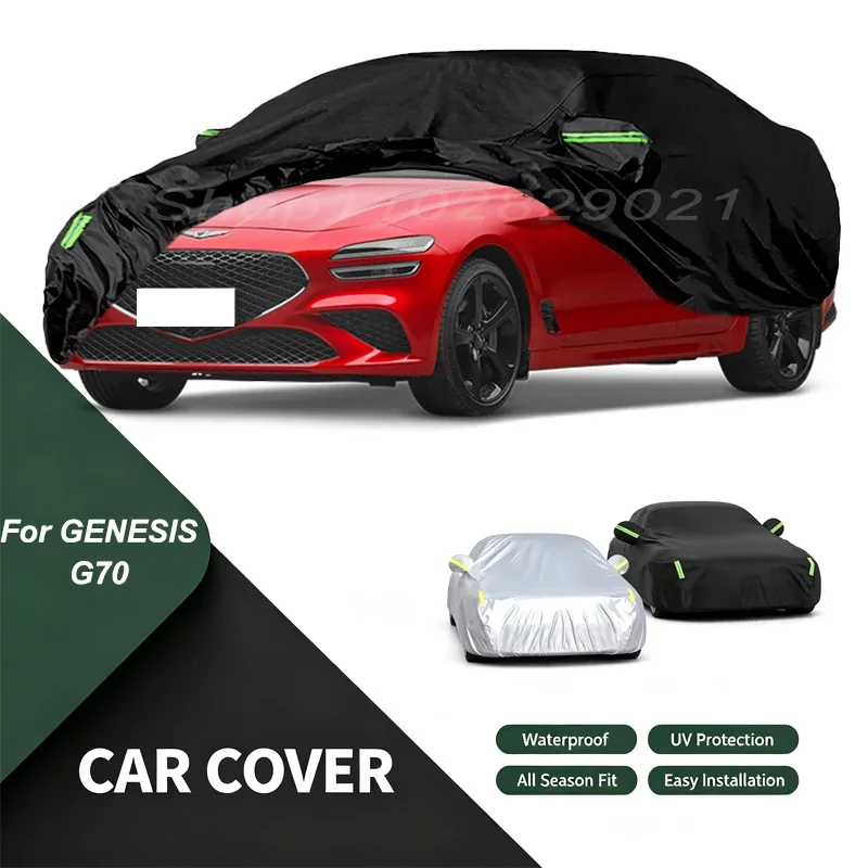 Car Cover For GENESIS G70 Waterproof Dustproof Outdoor Protection, UV Snow Sun Resistant Auto Exterior Cover Car Sunshade
