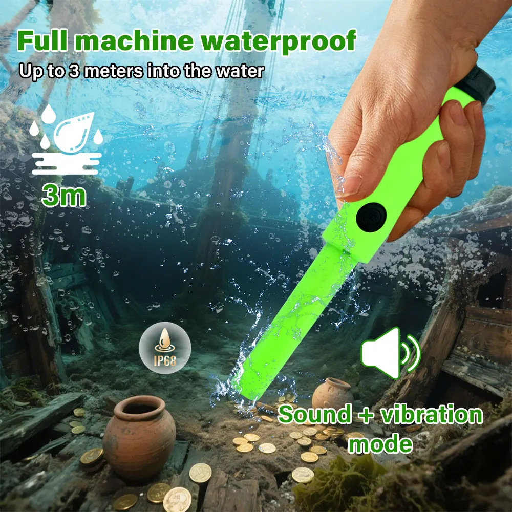 Metal Detector portatile TC-116 Rilevatore portatile con luce LED regolabile completamente impermeabile Posizione precisa Ricerca per metalli dorati