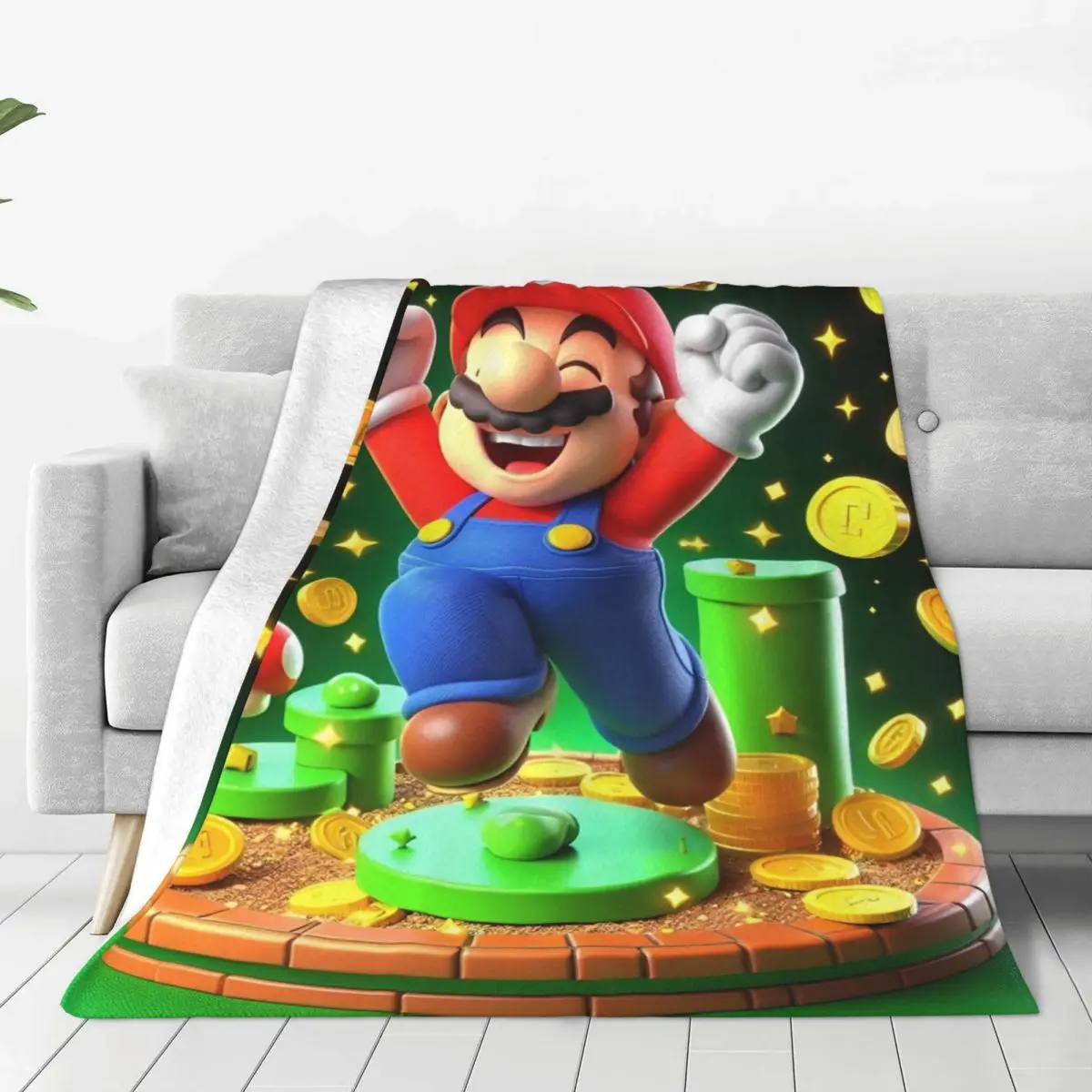 Warm Soft Blankets Travel Cartoon M-marioes Bedding Throws Flannel Bedspread For Home Decor Fashion Sofa Bed Cover