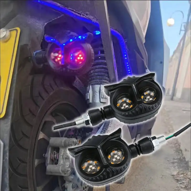 2024 Motorcycle DRL Turn Signal Light For Owl Style LED Indicator Flashing Daytime Running Lights Moto Lightings 12v