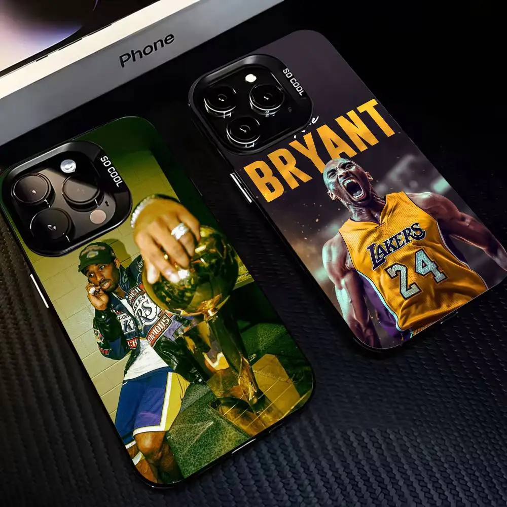 Basketball Fan K-Kobe B-Bryant Phone Case For iPhone 17,16,15,14,13,12,11 Plus,Pro Max,XS,Colorful Silver Phone case Funda Cover