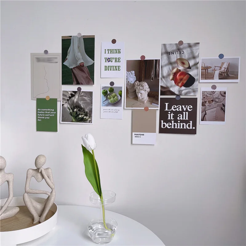 Ins Nordic Art Life Decorative Card Simple Style Home Decor Background Wall Sticker Creative Postcard Diy Photo Props 6 Sheets