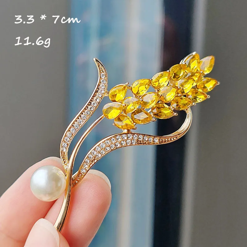 Enamel Rhinestone Sunflower Brooches For Women Casual Brooch Pin Clothes Suit Decoration Office Party Fashion Jewelry Gifts