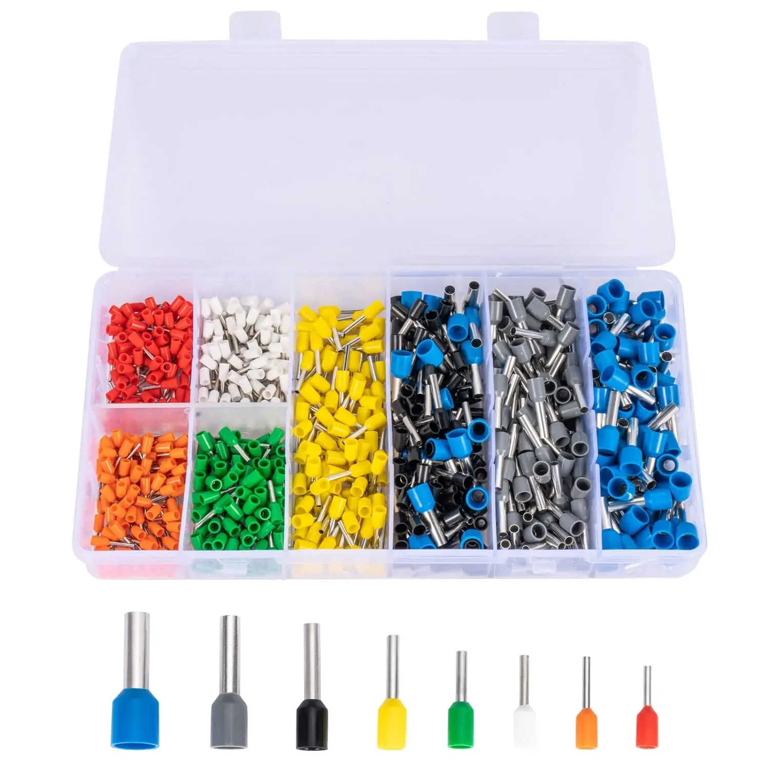 800 Pcs Wire Ferrule Terminal Kit- Ferrule Wire Crimp Pin Terminal Connector Wire End Terminals-AWG 22-10