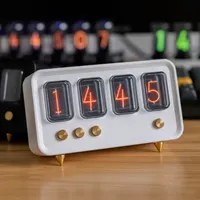 Luxury Nixie Tube Clock Digital RGB Creative Electronic Desktop Glow Tube Clock with Backlight LED Desk Decorating Gift Ideas