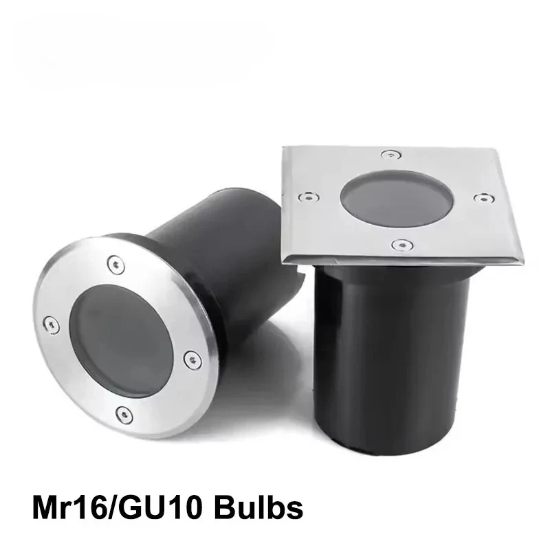 GU10/Mr16 Underground Lamp Bases Buried Light IP65 LED Garden Path Step Landscape Lighting AC220V/110V Outdoor Bulb Holder