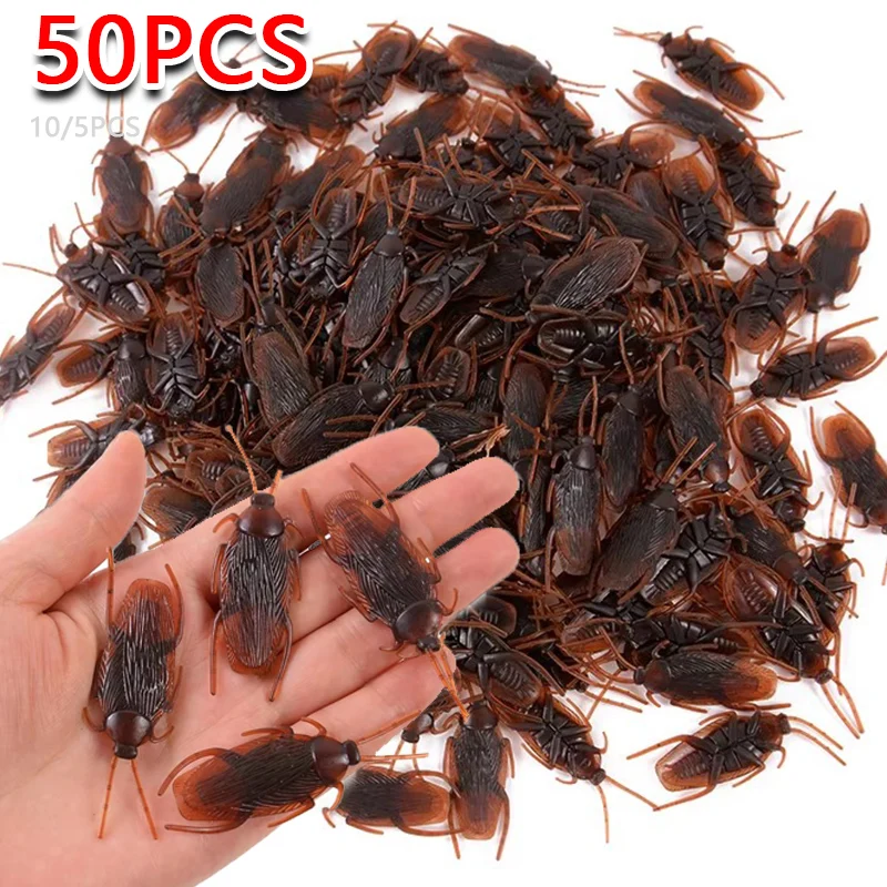 

50/10/5PCS Fake Cockroach Centipede Scorpion Kids Trick Props Fake Roaches Plastic Bugs Toy Party Supplies Halloween Decoration