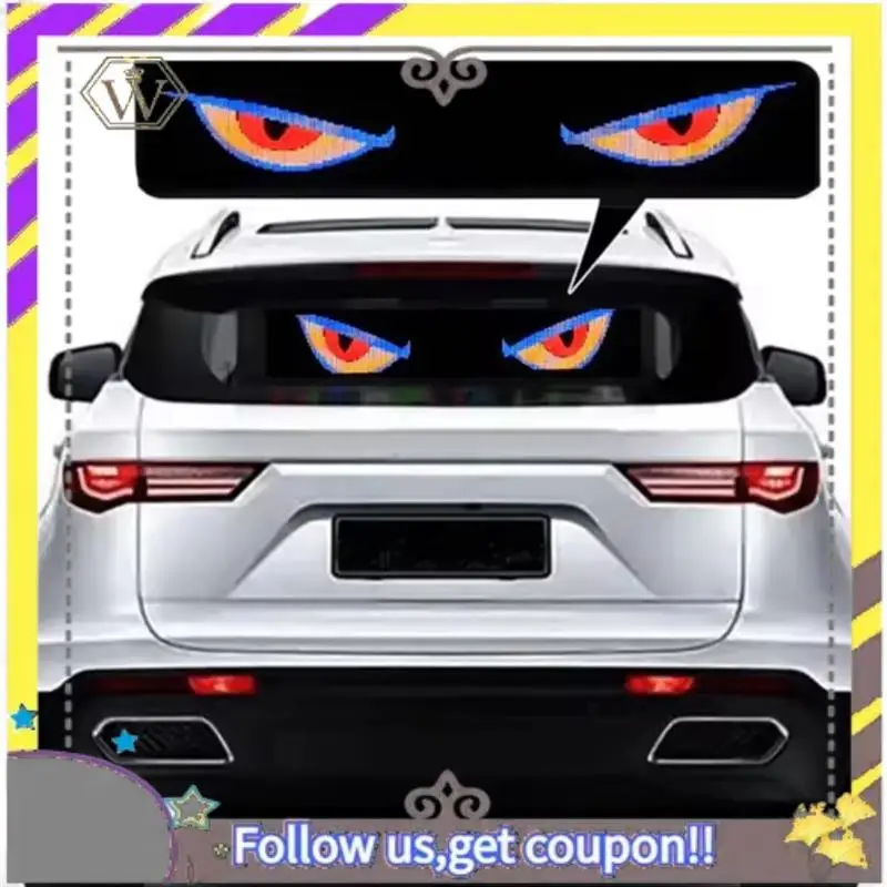 

L38A-светодиодные глаза для лобового стекла, анимированные светящиеся автомобильные глаза, гибкий светодиодный дисплей, программируемые гибкие светодиодные знаки, светодиодный экран для автомобиля