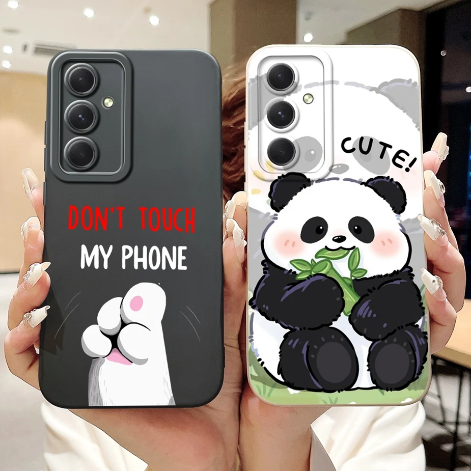 For Samsung Galaxy A55 5G Case SM-A156B Cute Panda Cartoon Cover Soft TPU Phone Case For Samung A15 A25 A35 A55 5G Fundas Bumper