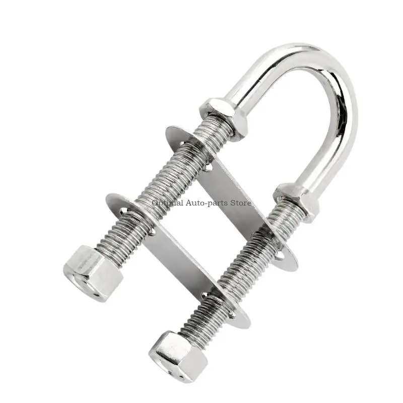 Wire Rope Connection Clip with Two Plates, Threaded Stainless Steel U-Bolt, and Washers for Boat Rigging Tasks