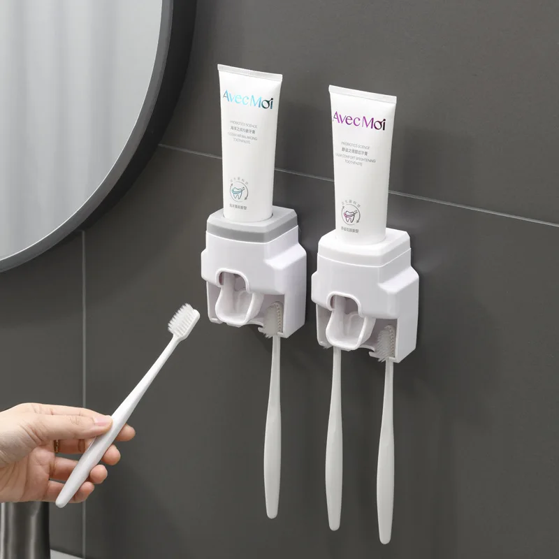 Automatic Toothpaste Squeezer Wall Mount Toothpaste Dispenser Magnetic Toothbrush Holder Toilet Bathroom Accessories