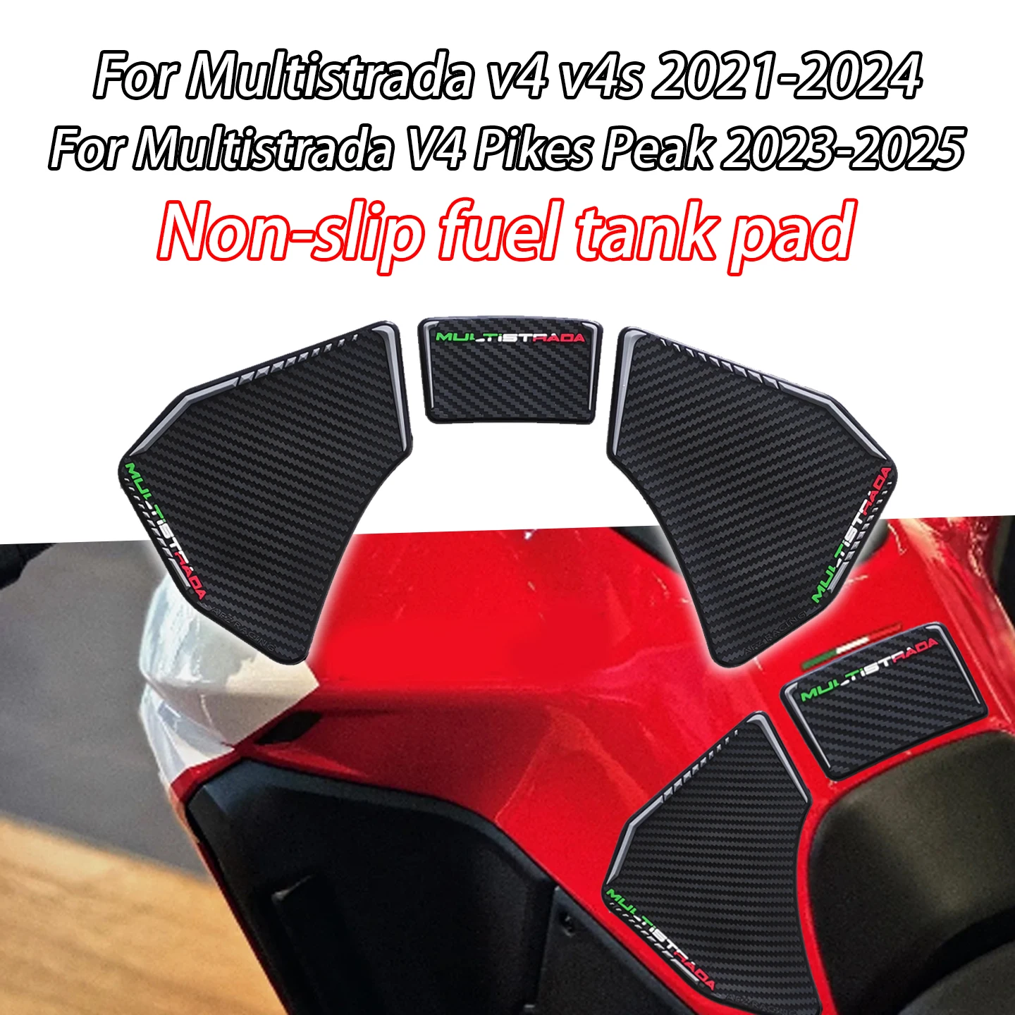 For Ducati Multistrada V4 V4S Pikes Peak MTS V4 S 2023-2025 Motorcycle Stickers Knee Pads Fuel Tank Anti-slip Pad Side Tank Pads