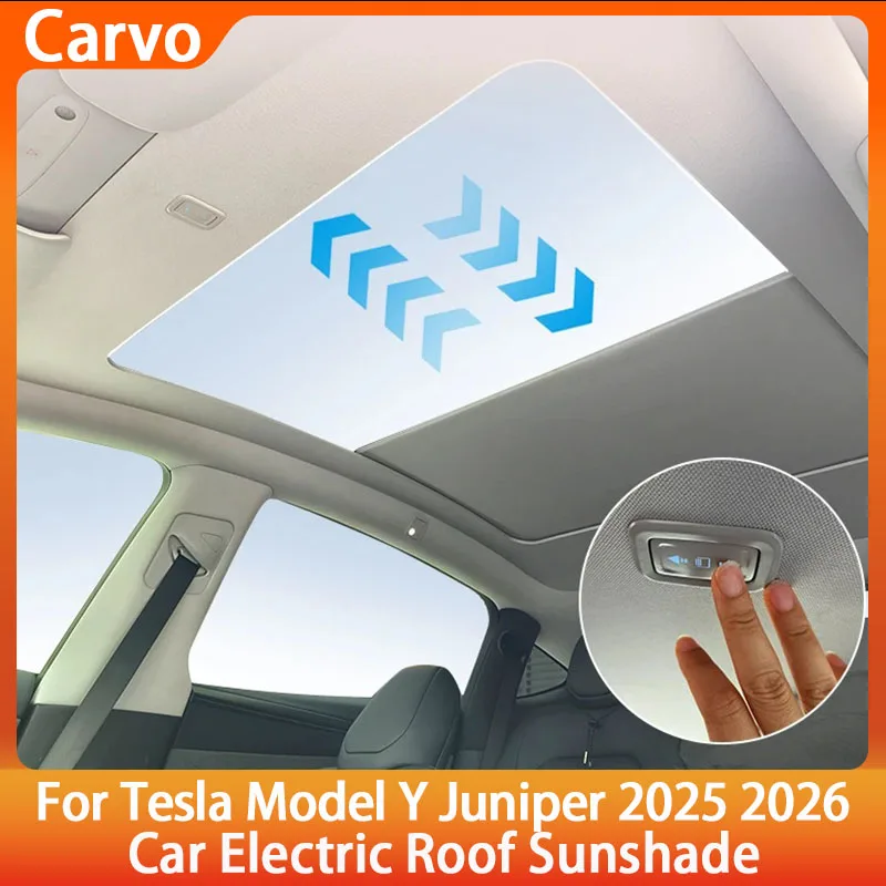 

Солнцезащитный козырек для Tesla Model Y Juniper 2025-2026 с голосовым управлением, УФ-отражателем и защитой от солнца