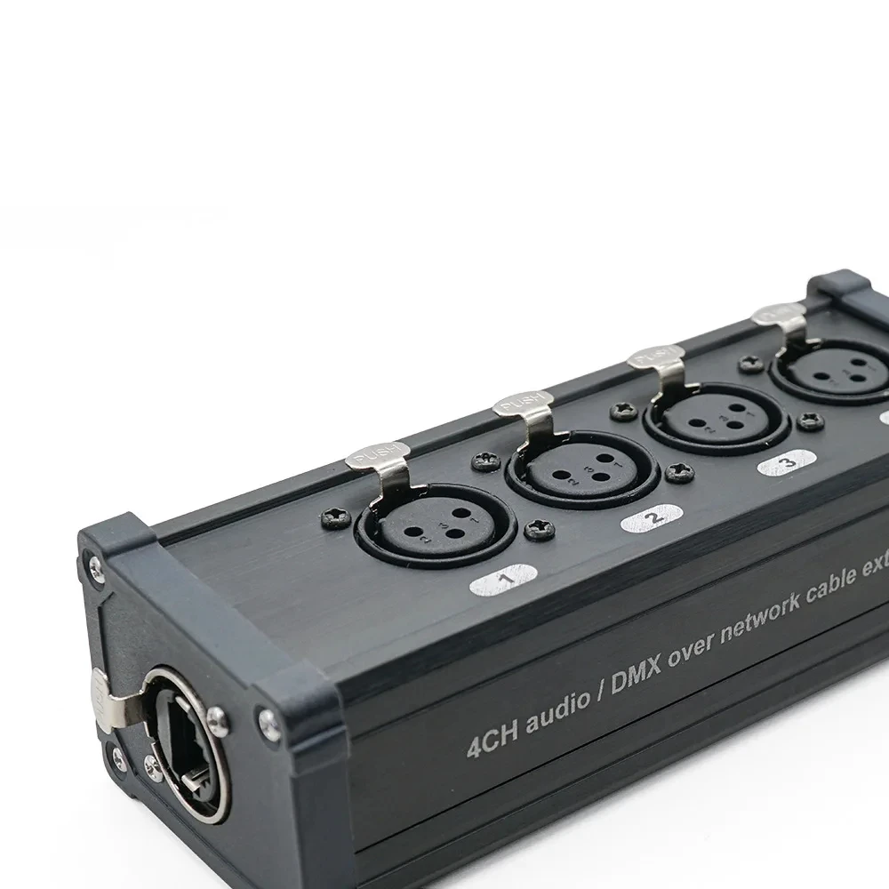 

RJ45 CAT5 на 4-канальный 3-контактный аудиоудлинитель XLR/DMX DMX512 Удлинитель позолота сетевого сигнала для живой сцены, студии звукозаписи