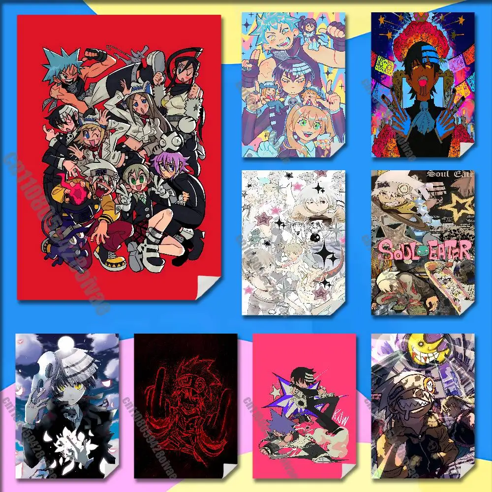 

S-Soul E-Eater Evans D-Death the Kid Poster Wall Sticker For Bedroom 30x40cm Self-adhesive Decoration Fans Playbill Cover