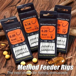 High-Quality Stainless Steel Crank Hook Feeder Rigs with Adjustable Barbed Hooks (Sizes No. 6, 8, 10, and 12)