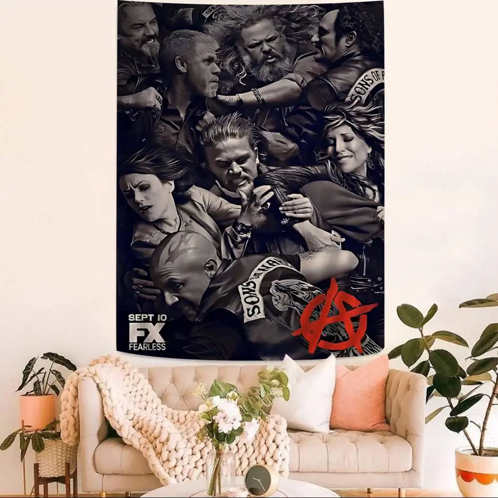 Crime Sons Of Anarchy TV Movie Colorful Tapestry Wall Hanging Bohemian Wall Tapestries Mandala Wall Hanging Sheets