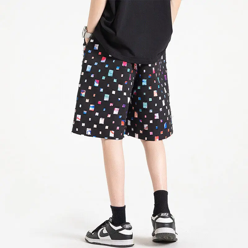 الصيف القطن السراويل الرجال الملونة منقوشة السراويل الرجال الشارع الشهير الهيب هوب فضفاض الجوف خارج السراويل الرجال شورتات للبحر حجم كبير 5XL #2