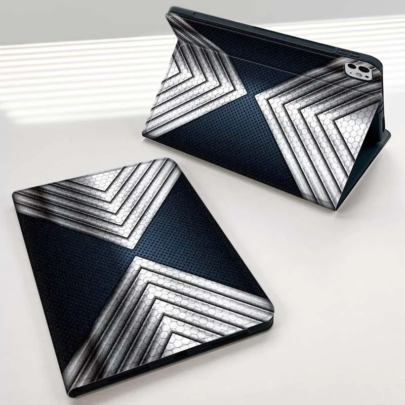 نمط ألياف الكربون المعدنية لجهاز iPad Pro Air Mini 1 2 3 4 5 6 7th 8th 9th 10th 11th 10.2 9.7 10.5 10.9 11 12.9 حافظة كمبيوتر لوحي #2