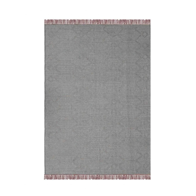 

Handwoven Large Area Kilim Wool Jute RugGrey with Grey Design RugDécor Rug