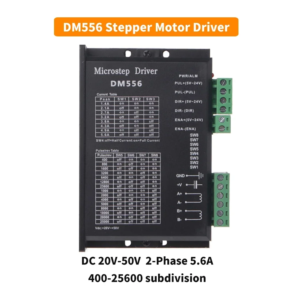 Nema 23 Motor Worm Gearbox Driver Kit NMRV030 Gear Reducer Ratio 5:1-80:1 Stepper Motor 1.2 2.2Nm 3Nm 2-phase Hybrid Motor DM556
