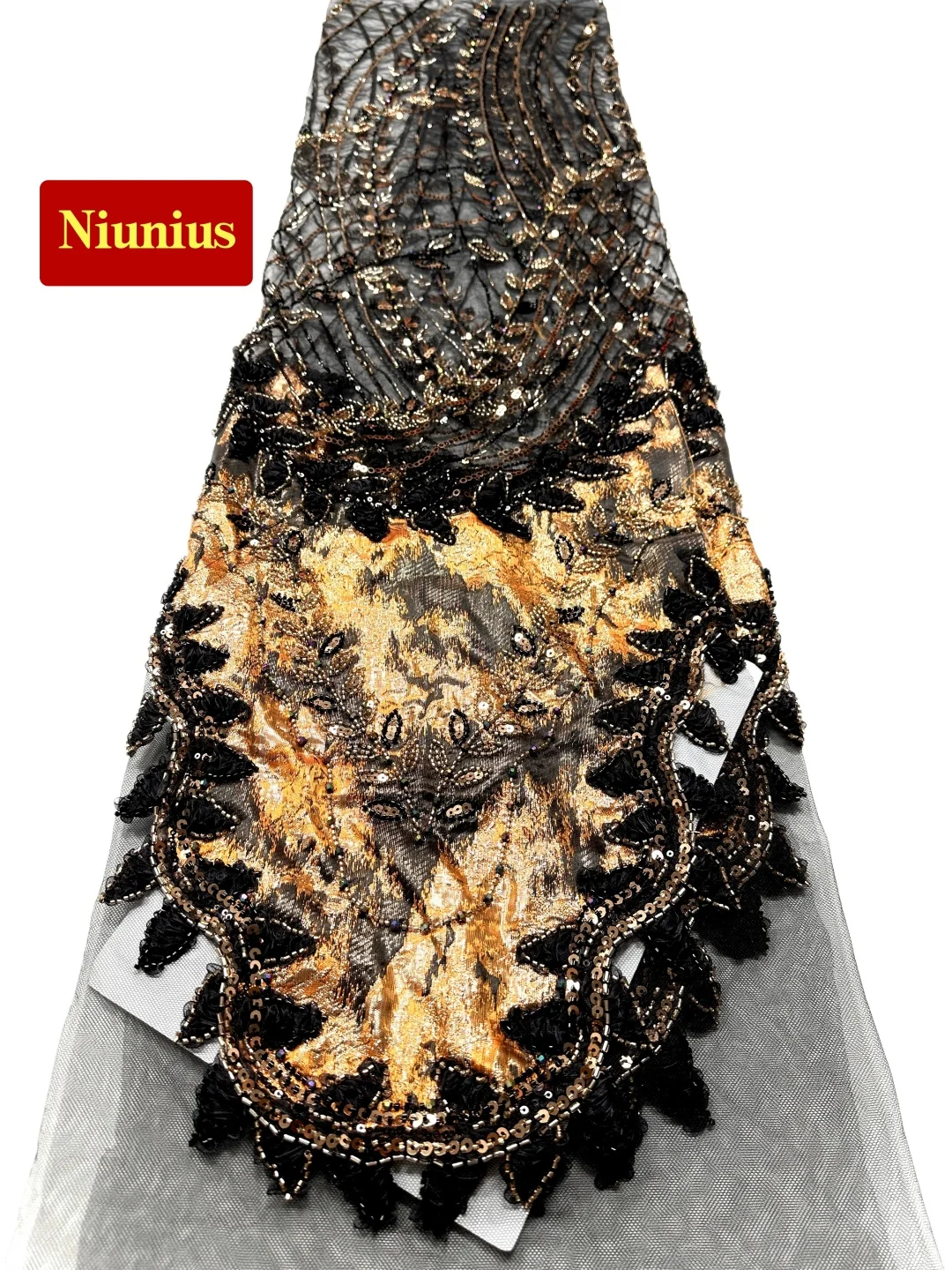 

2026 Популярный элегантный мягкий жаккардовый шифон лучшего качества с кружевом из камней - ткань премиум-класса для свадебных и вечерних платьевNN2596_R