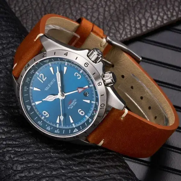 

Мужские автоматические часы Milifortic Aviator 39,5 мм GMT, механические наручные часы, водонепроницаемые 10ATM, сапфировое стекло, механизм NH34